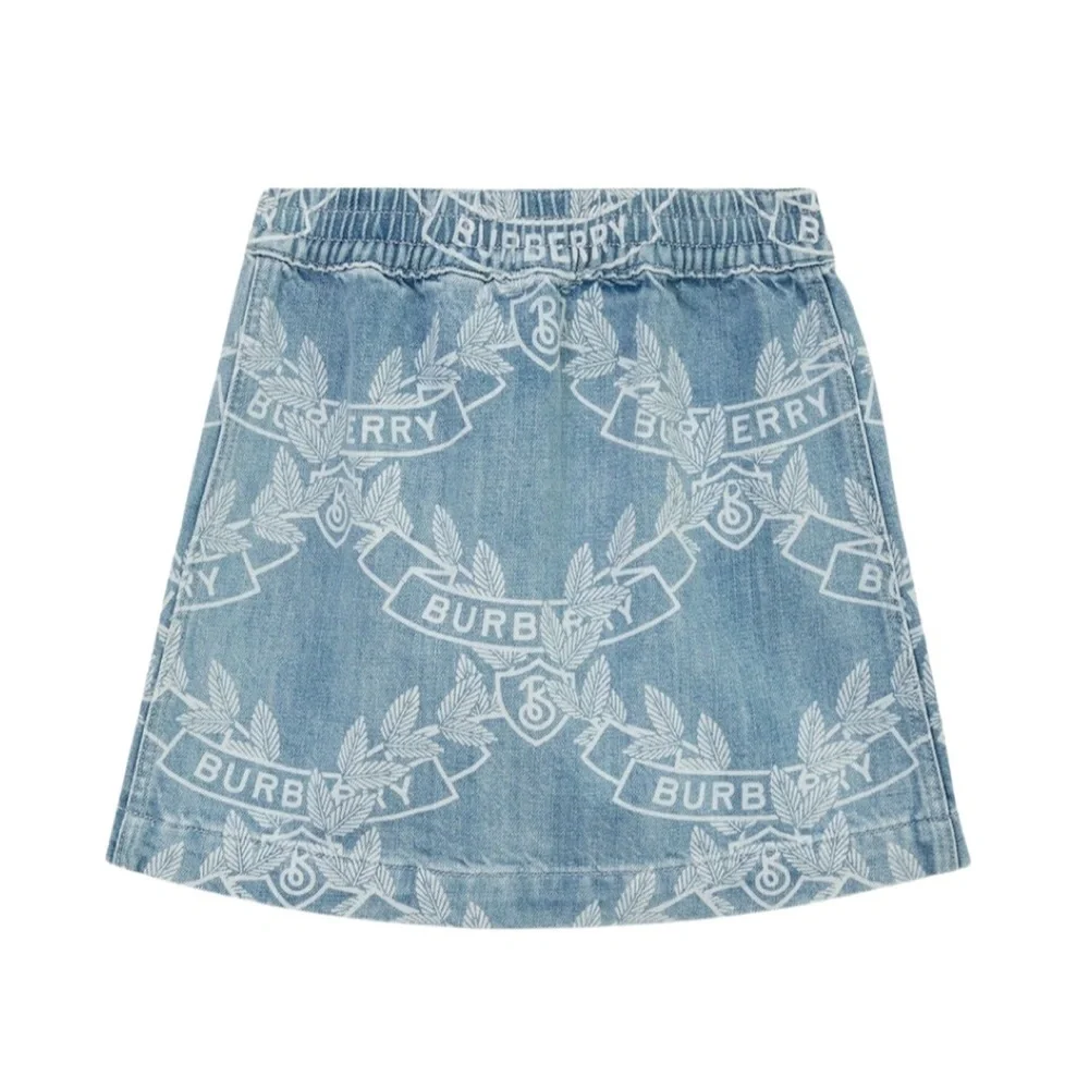 BURBERRY GIRLS MAXINE OAK LEAF CREST SKIRT